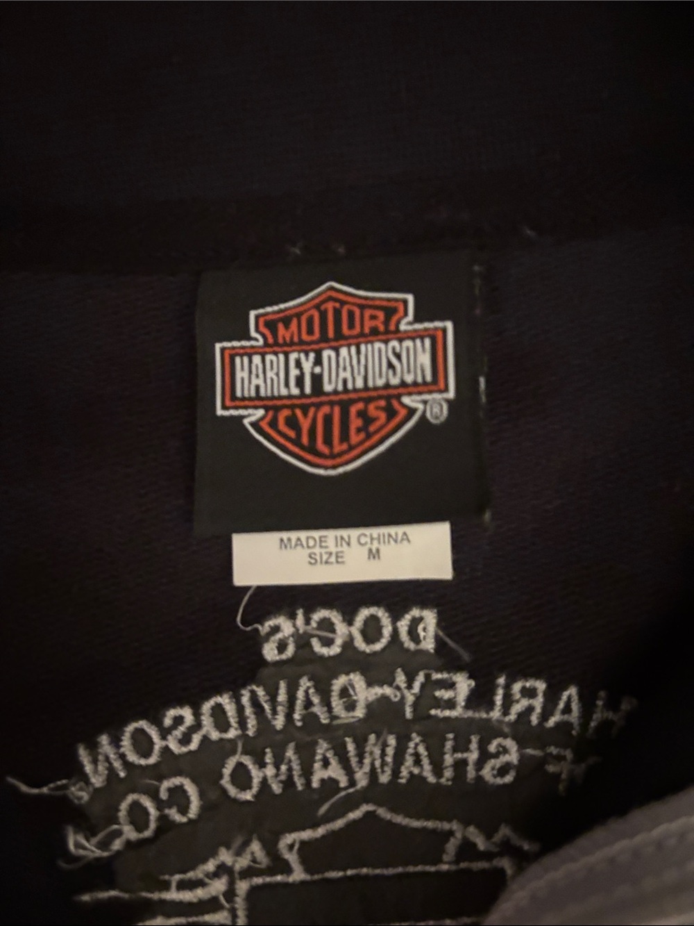 Harley-Davidson Black Jacket with White Trim and Orange Logo - Picture 4 of 4